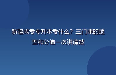 新疆成考专升本考什么？三门课的题型和分值一次讲清楚